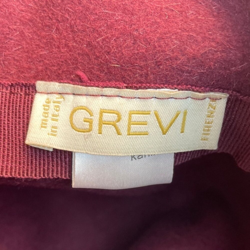 Vintage 40s Era Style Grevi Firenzi Women's Burgundy Red Rabbit Felt Cloche Hat - Picture 6 of 8